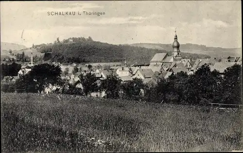 Ak Schalkau Thüringen, Blick auf den Ort