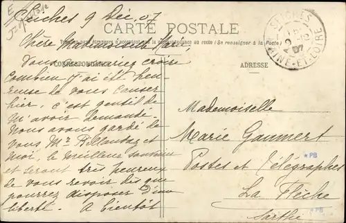 Ak Seiches Maine et Loire, Bureau des Postes et Hotel de la Gare