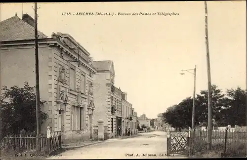 Ak Seiches Maine et Loire, Bureau des Postes et Telegraphes