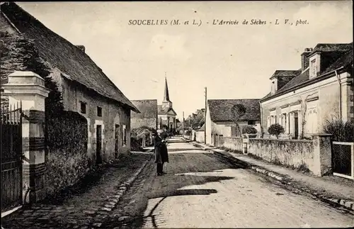 Ak Soucelles Maine et Loire, L'Arrivee de Seches