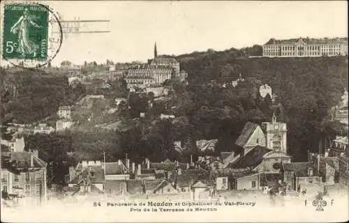 Ak Meudon val Fleury Hauts de Seine, Panorama, Pris de la Terrasse du Meudon