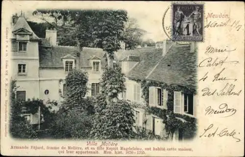 Ak Meudon Hauts de Seine, Villa Moliere, Armande Bejard, femme de Moliere