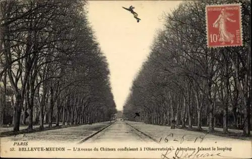 Ak Bellevue Meudon Hauts de Seine, L'Avenue du Chateau conduisant l'Observatoire