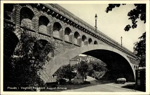 Ak Plauen im Vogtland, Friedrich August Brücke