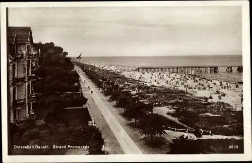 Ak Ostseebad Bansin Heringsdorf auf Usedom, Strandpromenade, Strand, Seebrücke