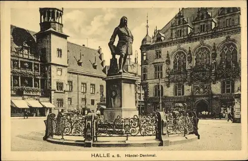Ak Halle an der Saale, Händel Denkmal