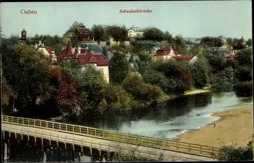 Ak Guben in der Niederlausitz, Achenbachbrücke