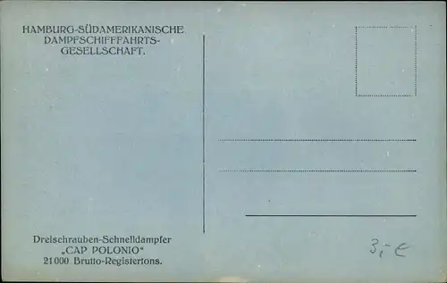 Ak Dreischrauben Schnelldampfer Cap Polonio, HSDG