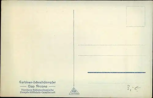 Ak Dampfschiff Cap Arcona, HSDG