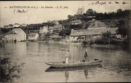 Ak Matheflon Maine et Loire, Les Moulins