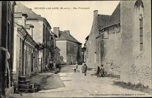 Ak Deneze Maine et Loire, Rue Principale