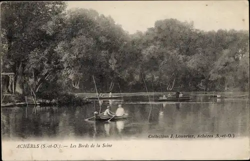 Ak Acheres Yvelines, Les Bords de la Seine