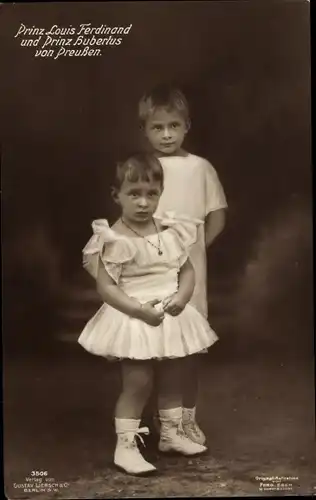 Ak Prinz Louis Ferdinand und Prinz Hubertus von Preußen, Liersch 3506