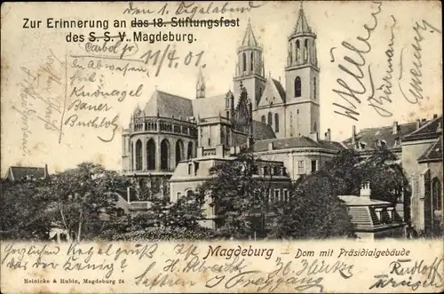 Ak Magdeburg an der Elbe, Dom mit Präsidialgebäude