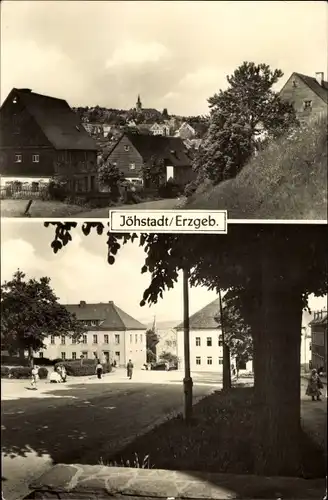 Ak Jöhstadt im Erzgebirge Sachsen, Teilansicht, Straßenpartie