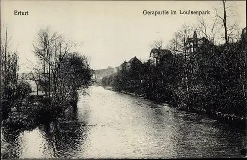 Ak Erfurt in Thüringen, Gerapartie, Louisenpark