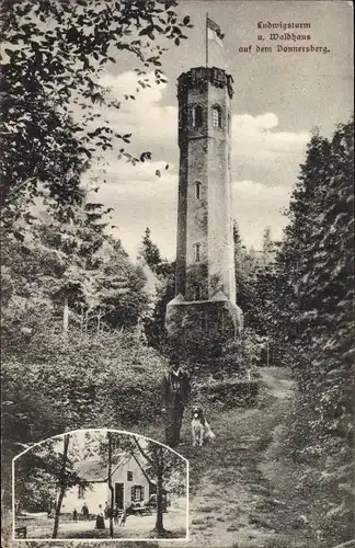 Ak Dannenfels in Rheinland Pfalz, Waldhaus auf dem Donnersberg, Ludwigsturm