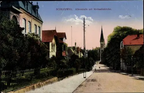 Ak Schleswig an der Schlei, Alleestraße, Michaeliskirche