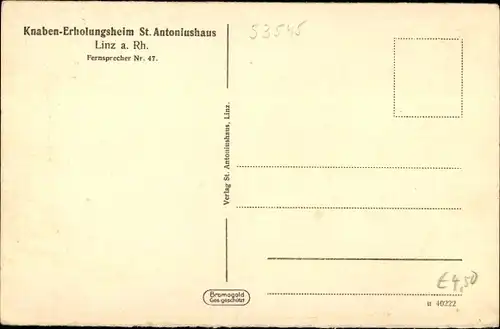 Ak Linz am Rhein, Knaben Erholungsheim St Antoniushaus, Wandelgänge