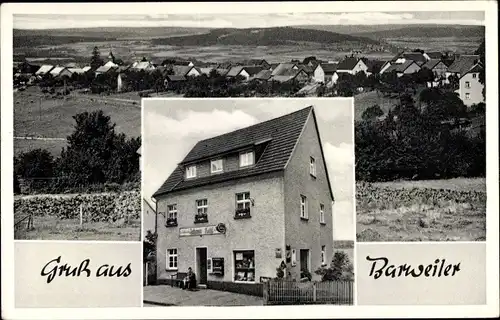 Ak Barweiler in Rheinland Pfalz, Blick auf den Ort, Gemischtwarenhandlung und Fremdenpension