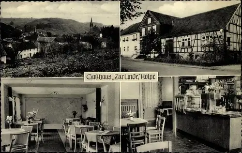 Ak Holpe Morsbach im Oberbergischen Kreis, Gasthaus Zur Linde, Innenansicht