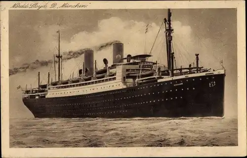 Ak Dampfschiff München, Norddeutscher Lloyd