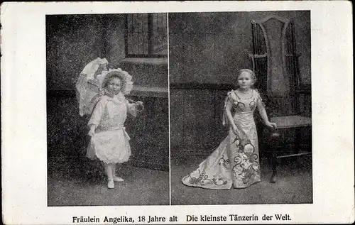 Ak Fräulein Angelika, 18 Jahre alt, die kleinste Tänzerin der Welt, Liliputanerin