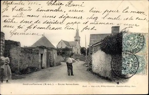 Ak Doué la Fontaine Maine et Loire, Eglise Notre Dame