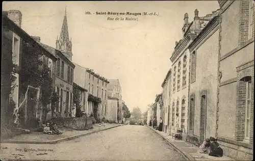 Ak Saint Remy en Mauges Maine et Loire, Rue de la Mairie