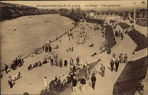 Ak Elisabethville Yvelines, La Plage, Vue generale