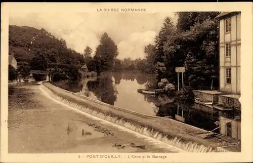 Ak Pont d Ouilly Calvados, L'Orne et le Barrage