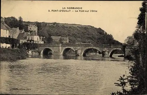 Ak Pont d Ouilly Calvados, Le Pont sur l'Orne