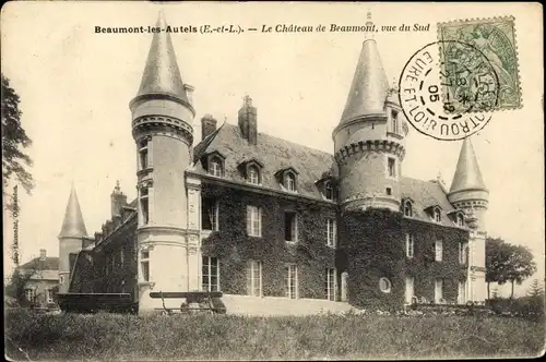 Ak Beaumont les Autels Eure et Loir, Le Chateau de Beaumont