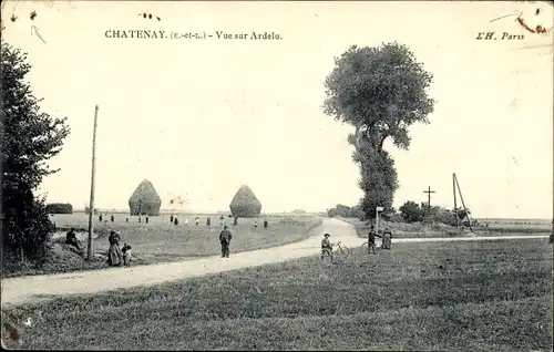 Ak Chatenay Eure et Loir, Vue sur Ardelu