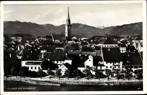 Ak Villach in Kärnten, Panorama mit Mangart