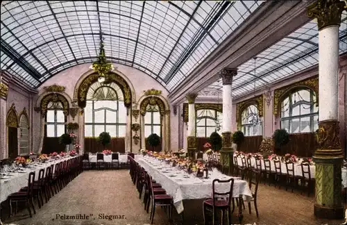 Ak Siegmar Chemnitz in Sachsen, Gasthaus Pelzmühle, Innenansicht