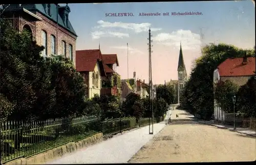 Ak Schleswig an der Schlei, Alleestraße, Michaeliskirche