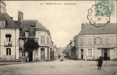 Ak Tiercé Maine et Loire, Rue Principale
