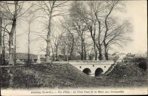 Ak Andresy Yvelines, Fin d'Oise, Le Petit Pont de la Mare aux Grenouilles