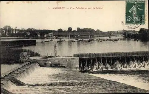 Ak Andresy Yvelines, Vue Generale sur la Seine