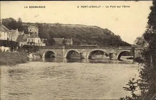 Ak Pont d Ouilly Calvados, Le Pont sur l'Orne