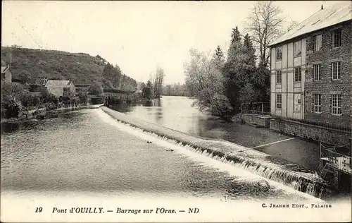 Ak Pont d Ouilly Calvados, Barrage sur l'Orne