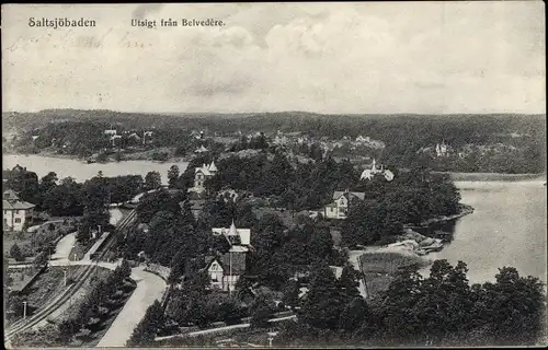 Ak Saltsjöbaden Schweden, Utsigt fran Belvedere