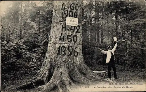 Ak Doubs Frankreich, Le President des Sapins du Doubs