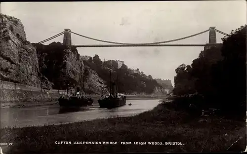 Ak Bristol South West England, Clifton Suspension Bridge from Leigh Woods