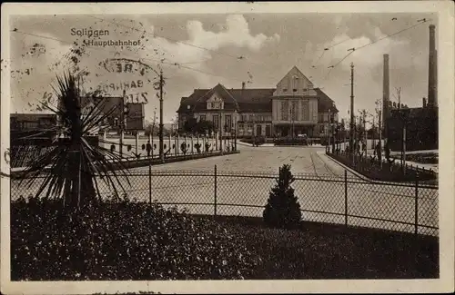 Ak Solingen in Nordrhein Westfalen, Hauptbahnhof, Straßenseite