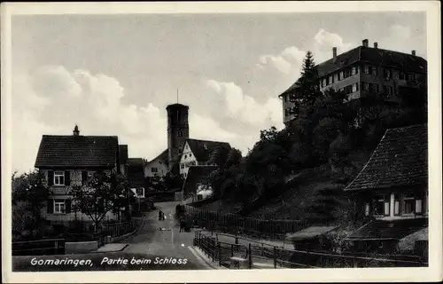 Ak Gomaringen Landkreis Tübingen, Partie beim Schloss