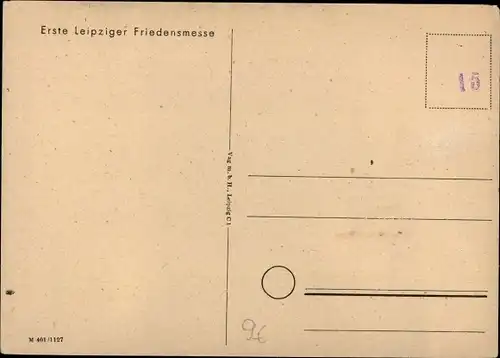 Künstler Ak Brabandt, Leipzig in Sachsen, Bauarbeiter, Erste Leipziger Friedensmesse, Chlorodont