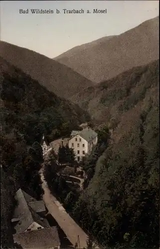 Ak Bad Wildstein Traben Trarbach an der Mosel, Häuser im Tal, Berge