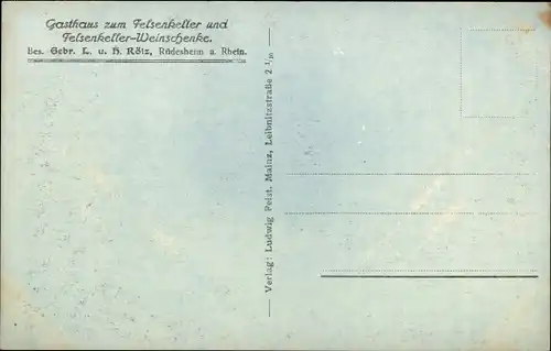 Ak Rüdesheim am Rhein, Felsenkeller Weinschenke, Graf von Rüdesheim Ecke, Gebrüder Kölz